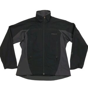 Patagonia CSS Softshell Windbreaker Jacket Women's Medium Black Gray Full Zip